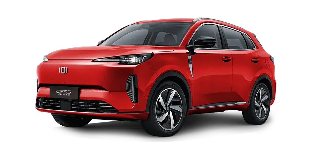 A red Changan CS55.
