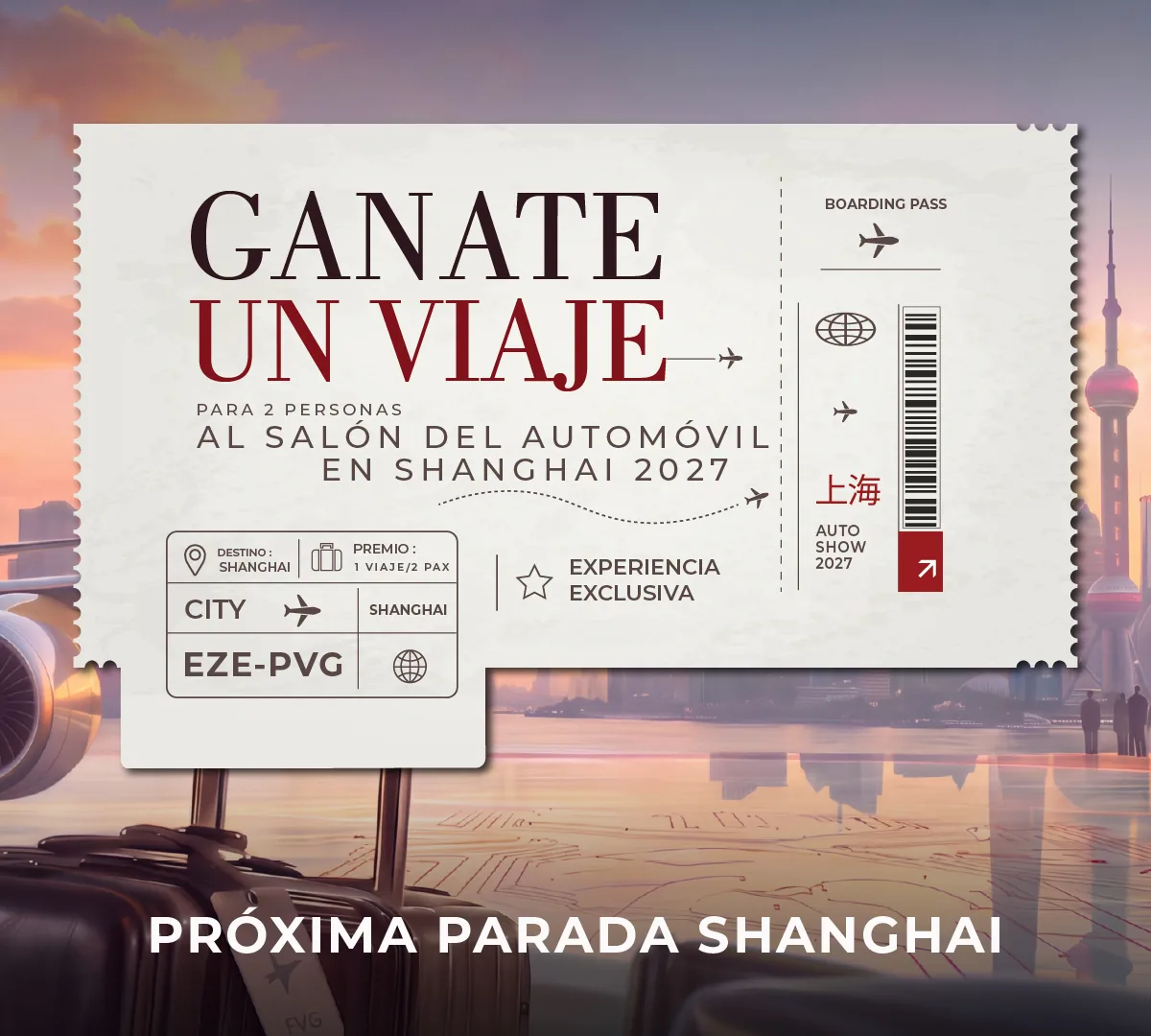 Ganate un viaje para 2 personas al Salón del Automóvil en Shanghai 2027